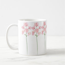Bekvämt målade Rosa Vild Flowers Kaffemugg