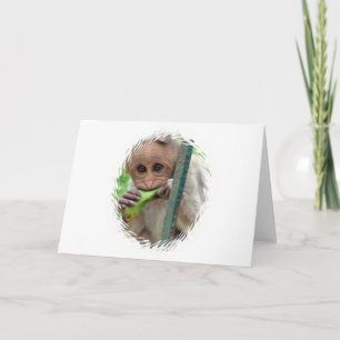 Bekvämt Monkey Bild-hälsningskort Kort