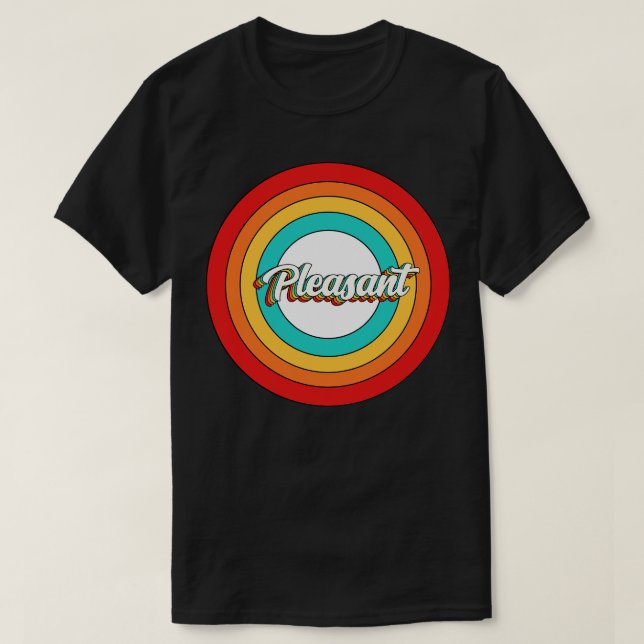 Bekvämt Namn Shirt Vintage Pleasant Circle T (Design framsida)