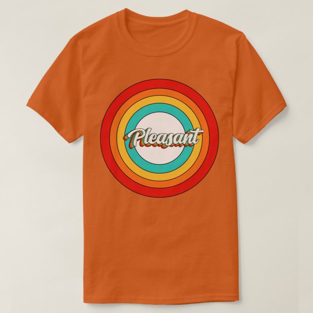 Bekvämt Namn Shirt Vintage Pleasant Circle T Shirt (Design framsida)