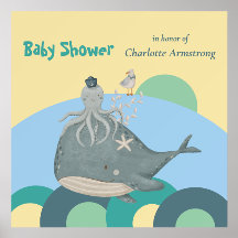 Bekvämt nautiskt Gult Octopus Baby Shower