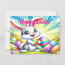 Bekvämt Påsk-vykort med Bunny Vykort