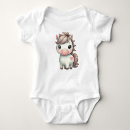 Bekvämt Pony med Heart Baby Bodydräkt T Shirt