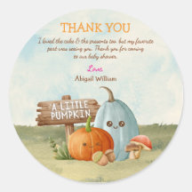 Bekvämt Pumpkin Baby Shower - tack för dina kort