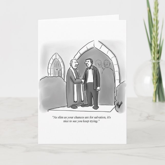 Bekvämt religionskort Humor Kort (Framsida)