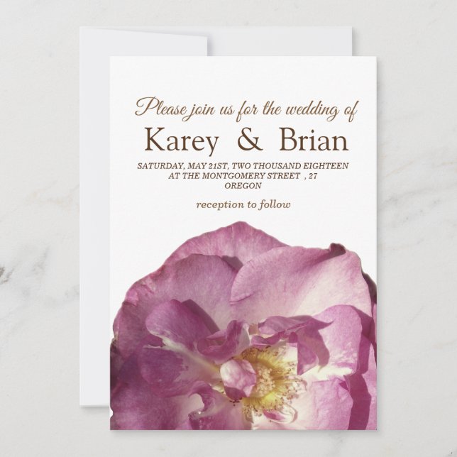 Bekvämt Ro Photo Bröllop Card Inbjudningar (Framsida)