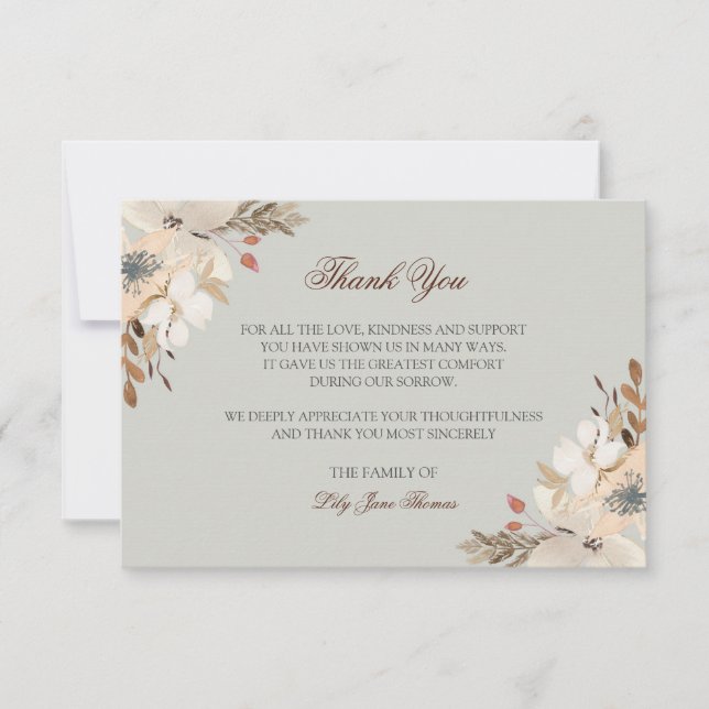 Bekvämt tackkort för vattenfärg | Memorandumkort Tack Kort (Framsida)