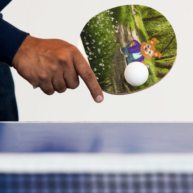 Bekvämt Tecknad hund student i kostym #1w Pingisracket (Insitu)