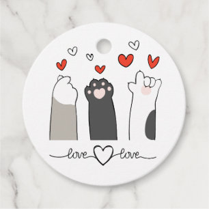 Bekvämt Tjock Cat Finger Heart-tecken Gåvor Etiketter