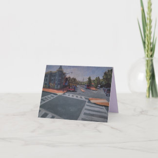 Bekvämt Townscape Art-anteckningskort Tack Kort