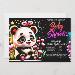 Bekvämt Watercolor Panda har Baby Shower Inbjudningar