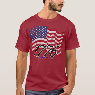 Bekymrad amerikanska flaggan 1776 tröja
