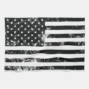 Bekymrad amerikanska flaggan för vintage kökshandduk