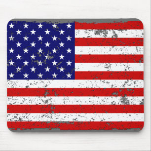 Bekymrad amerikanska flaggan Mousepad Musmatta