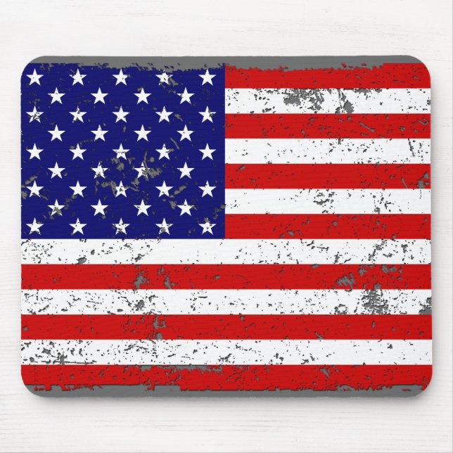 Bekymrad amerikanska flaggan Mousepad Musmatta (Framsidan)
