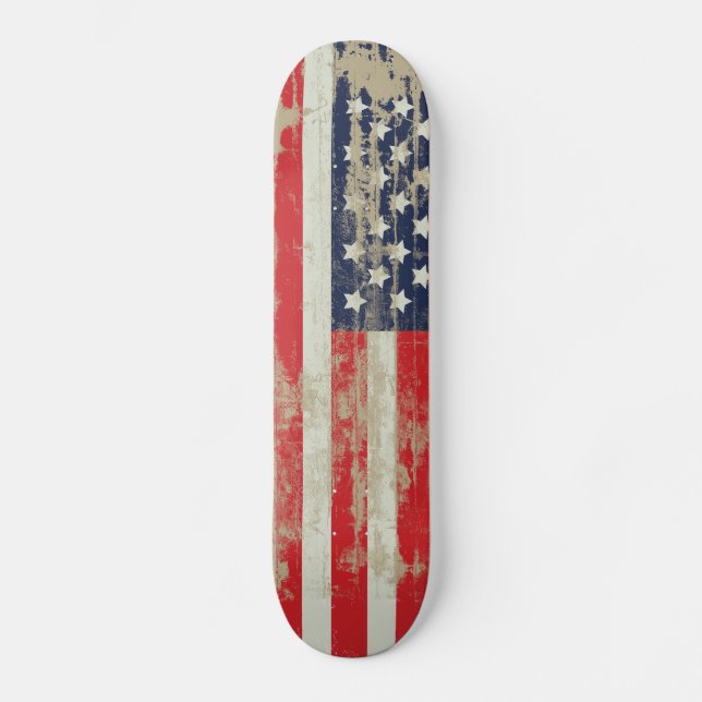 Bekymrad amerikanska flagganSkateboard Skateboard Bräda 20 Cm (Framsida)