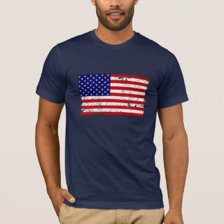 Bekymrad amerikanska flagganT-tröja Tee
