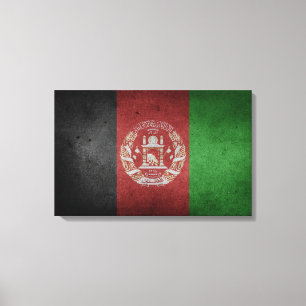 Bekymrad flagga av Afghanistan Canvastryck