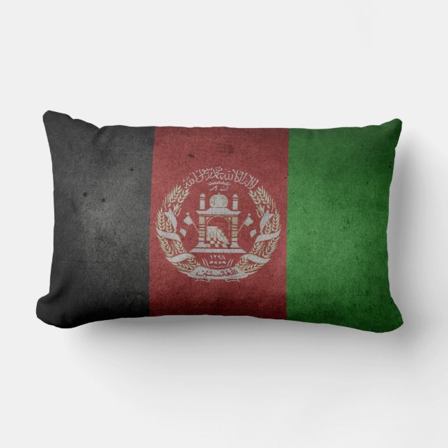 Bekymrad flagga av Afghanistan Lumbarkudde (Framsida)