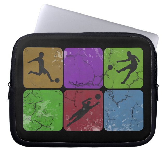 Bekymrad fotbollspelarelaptop sleeve (Framsidan)