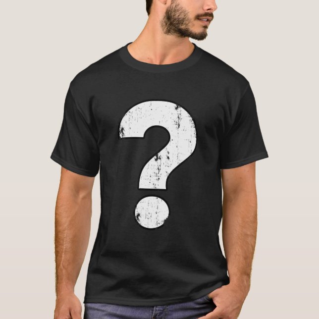 Bekymrad frågetecken t shirt (Framsida)