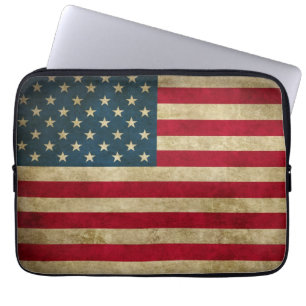 Bekymrad GrungeUSA amerikanska flaggan Laptop Fodral