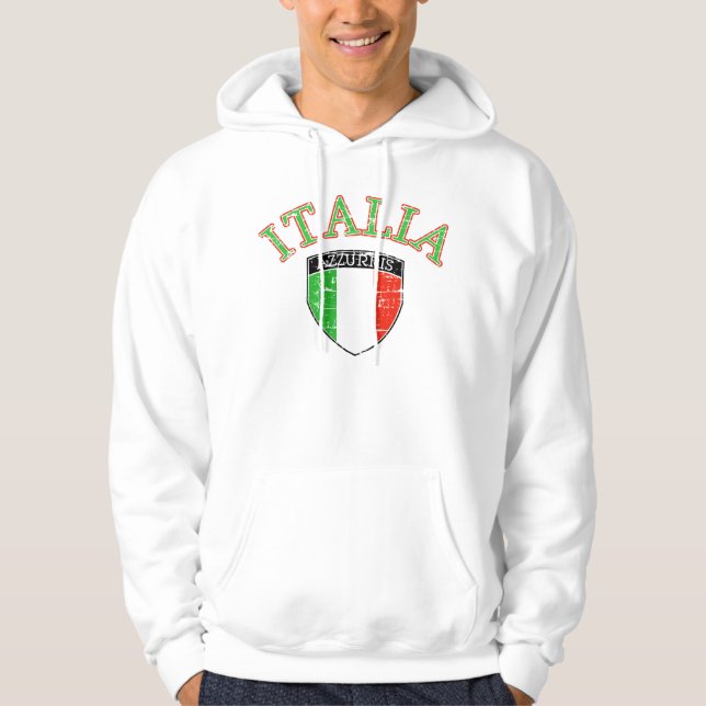 Bekymrad Italia flagga Hoodie (Framsida)