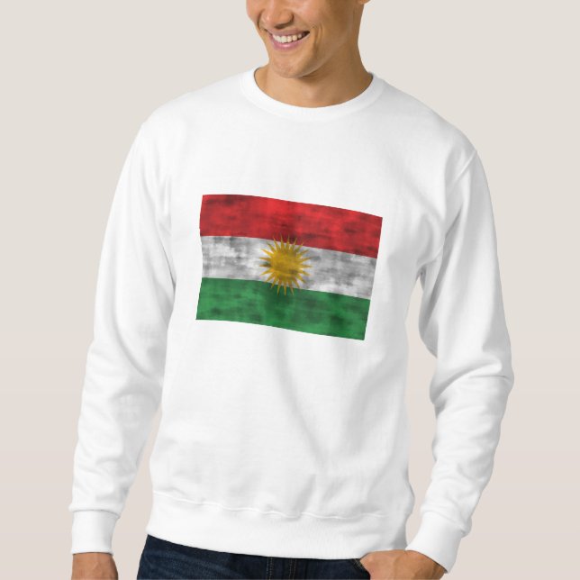 Bekymrad Kurdistanflagga Långärmad Tröja (Framsida)