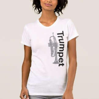 Bekymrad kvinna trumpetskjorta t-shirt
