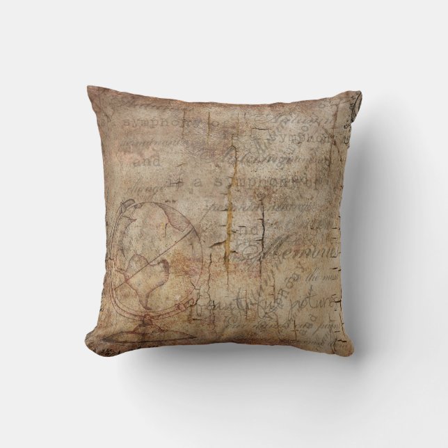 Bekymrad lantlig brun dekorativ kudde för antikt (Framsida)