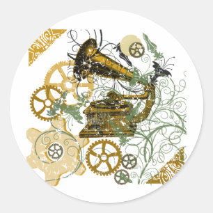 Bekymrad LookSteampunk design Runt Klistermärke