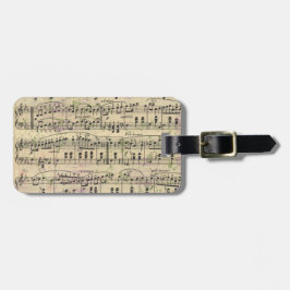 Bekymrad märkre för vintagemusikbagage bagagebricka