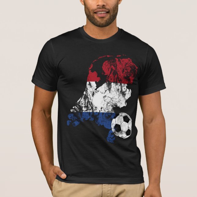 Bekymrad nederländsk fotboll t-shirt (Framsida)
