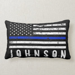 Bekymrad polis utformat amerikanska lumbarkudde