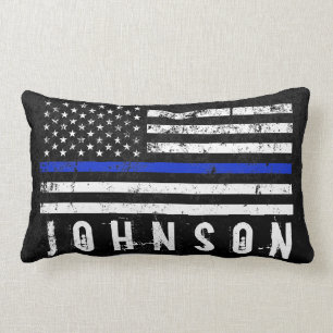 Bekymrad polis utformat amerikanska lumbarkudde