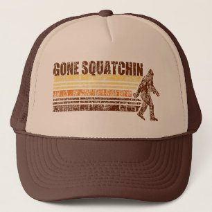 Bekymrad Retro hatt för borta Squatchin vintage Truckerkeps