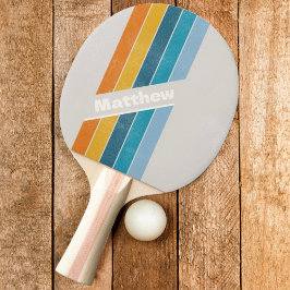 Bekymrad Retro Regnbåge med Namn Pingisracket