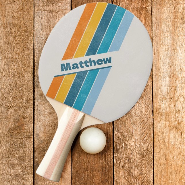 Bekymrad Retro Regnbåge Mörk med Namn Pingisracket (Skapare uppladdad)
