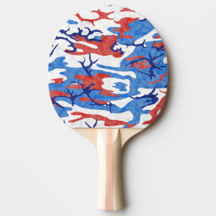 Bekymrad röd vit och blått Camo Pingisracket
