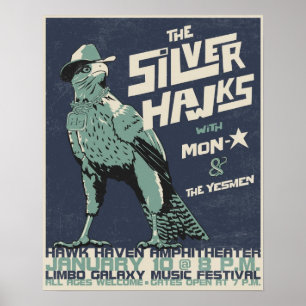 bekymrad S-hökar konsertaffisch - Poster