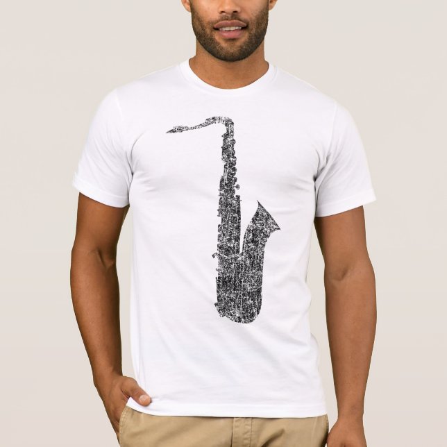 bekymrad saxofon t-shirt (Framsida)