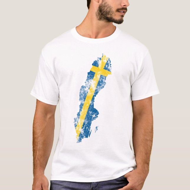 Bekymrad skjorta för sverige tee shirt (Framsida)