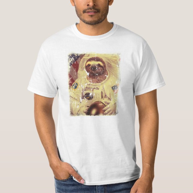 Bekymrad stilSlothastronaut T-shirt (Framsida)