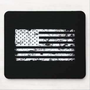 Bekymrad svartvit amerikanska flaggan Mousepad Musmatta