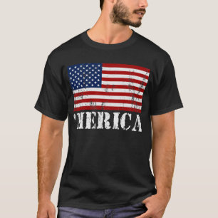 Bekymrad T-tröja för US-flagga'MERICA T Shirt