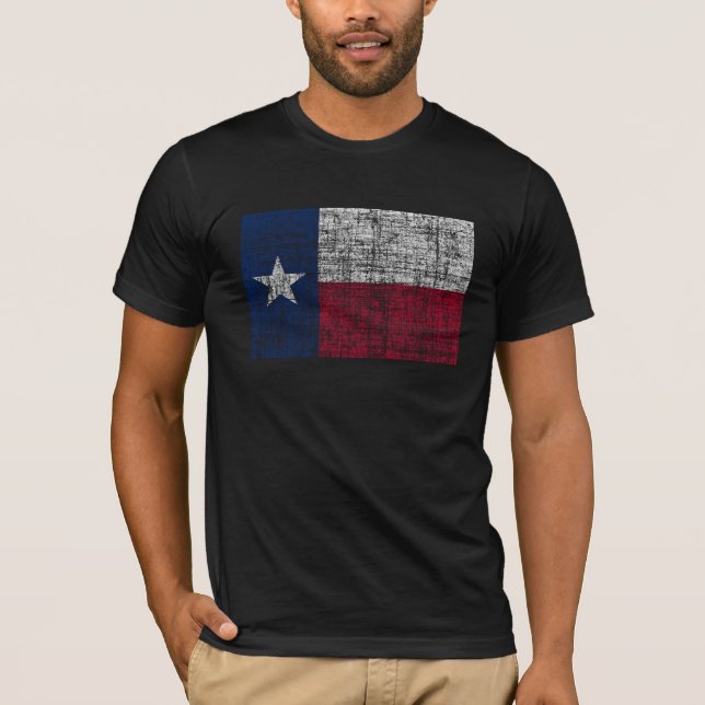 Bekymrad Texas flagga T Shirt (Framsida)