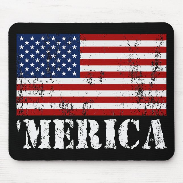Bekymrad U.S.-flagga 'MERICA Musmatta (Framsidan)