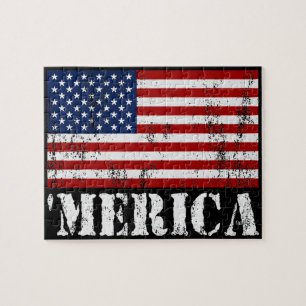 Bekymrad U.S.-flagga 'MERICA Pussel