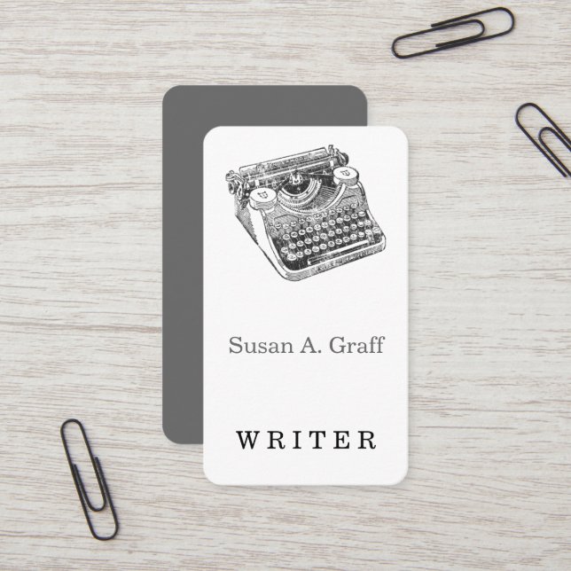 Bekymrad Underwoodskrivmaskin för vintage Visitkort (Fram/Back In Situ)