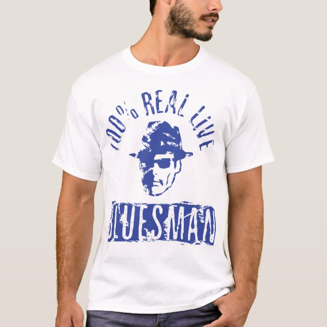 Bekymrad utslagsplats för verklig levande Bluesman T-shirt (Framsida)